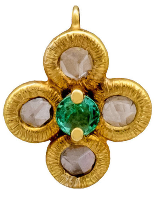 Savvas Design Charm από Χρυσό 18Κ Πράσινο
