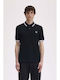 Twin Polo Bluza Tricou Cu Mânecă Scurtă Neagră