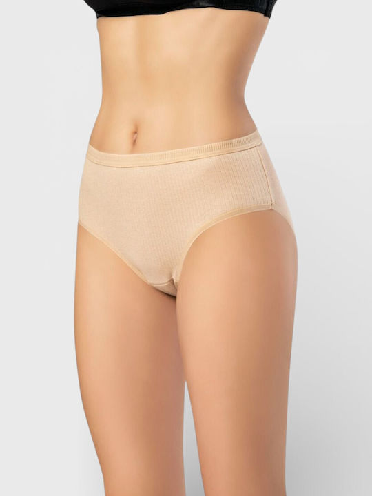 Ψηλόμεσα Γυναικεία Slip 3Pack Μπεζ