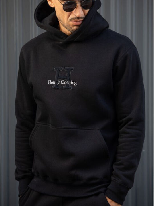 Henry Clothing Суитшърт с Качулка Black
