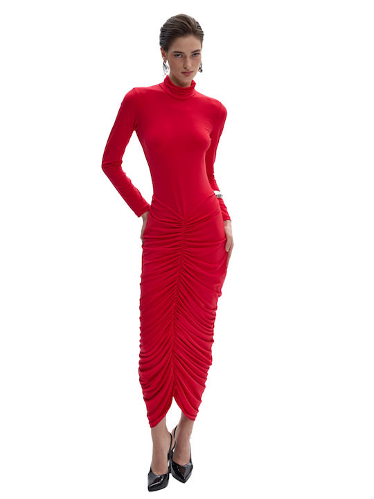 Maxi Βραδινό Φόρεμα Scarlet, Κόκκινο