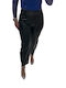 Women's High-waisted Fabric Trousers Black