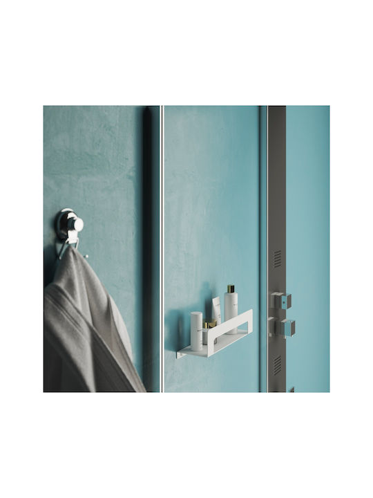 Gedy Cleo Wall-Mounted Bathroom Shelf Unit Inox White