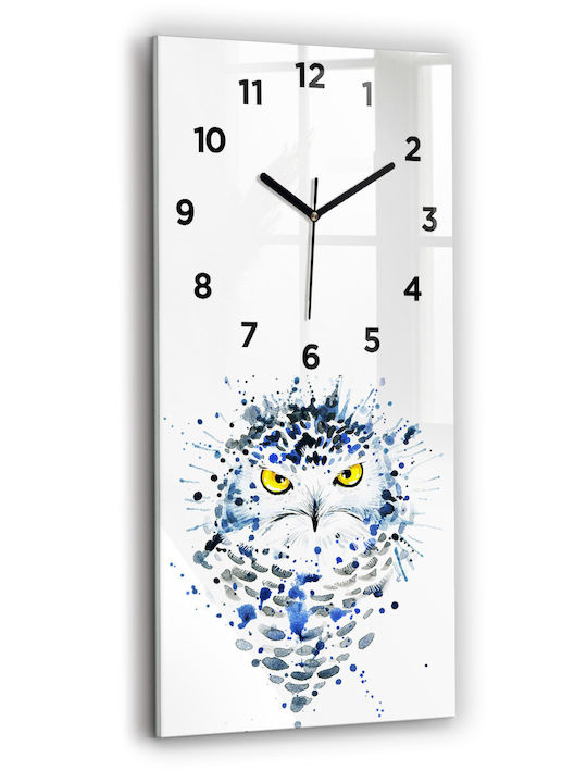 Tulup Kinder-Wanduhr Eule Blick aus Glas 30x60 cm