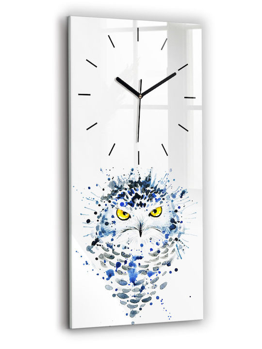 Tulup Kinder-Wanduhr Eule Blick Glas 30x60cm