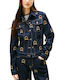 Women's Long Jean Jacket for Spring or Autumn Blue