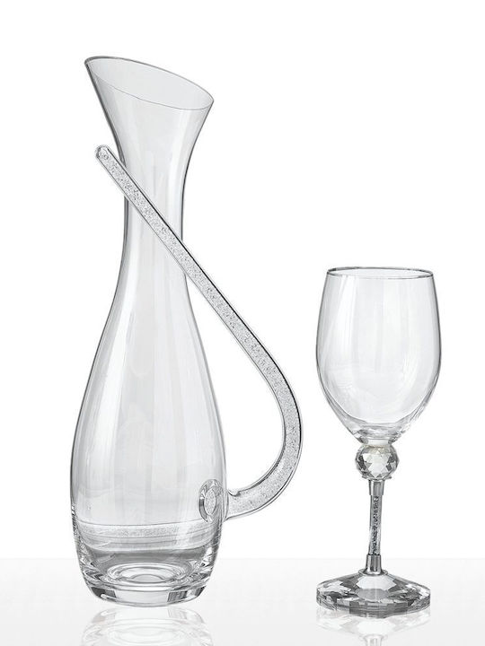 Wedding Carafe Set with Wine Glass made of Crystal 2pcs