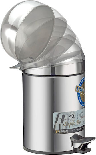 Bronze Art Inox Perie de toaletă Închidere lentă 5lt Argintiu