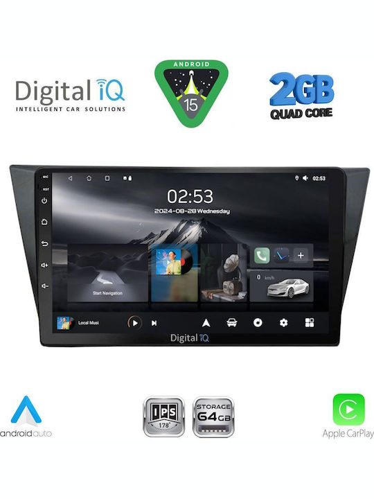 Digital IQ Auto-Audiosystem für Volkswagen Tiguan 2016 (Bluetooth/USB/WiFi/GPS/Apple-Carplay/Android-Auto) mit Touchscreen 10"