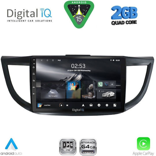Digital IQ Ηχοσύστημα Αυτοκινήτου για Honda CR-V 2013-2017 (Bluetooth/USB/WiFi/GPS/Apple-Carplay/Android-Auto) με Οθόνη Αφής 10"