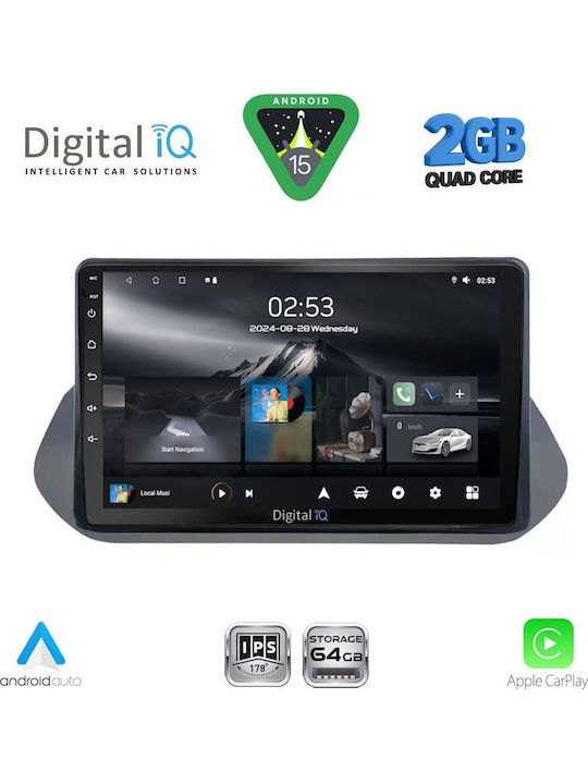 Digital IQ Auto-Audiosystem für Nissan Qashqai 2021 (Bluetooth/USB/WiFi/GPS/Apple-Carplay/Android-Auto) mit Touchscreen 10"