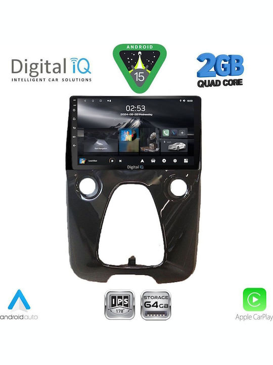Digital IQ Auto-Audiosystem für Toyota Aygo 2014-2022 mit A/C (Bluetooth/USB/WiFi/GPS/Apple-Carplay/Android-Auto) mit Touchscreen 10"