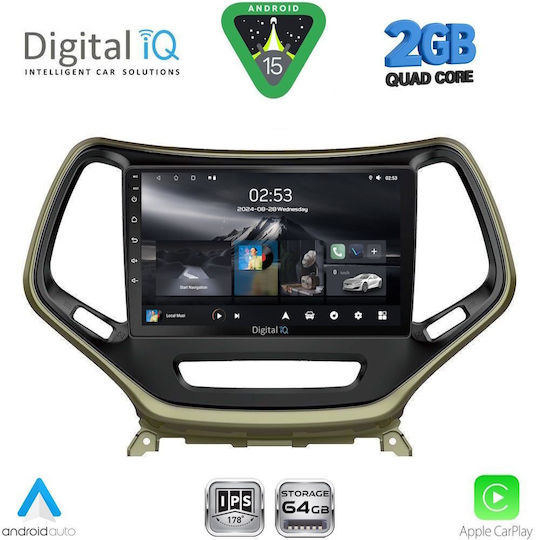 Digital IQ Ηχοσύστημα Αυτοκινήτου για Jeep Cherokee 2014 (Bluetooth/USB/WiFi/GPS/Apple-Carplay/Android-Auto) με Οθόνη Αφής 10"