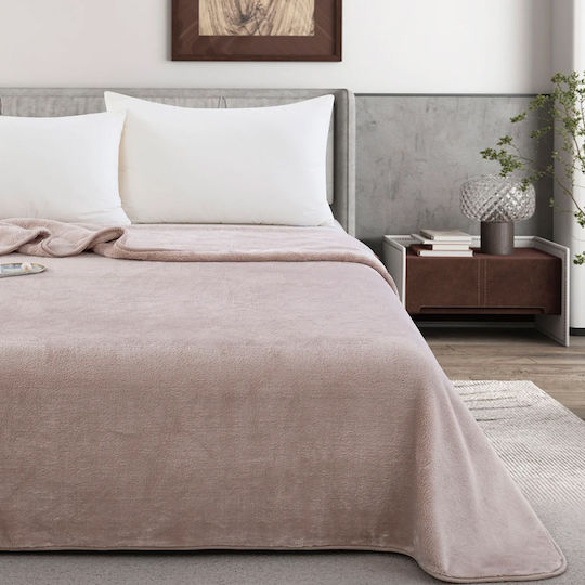 Liolios Home Κουβέρτα Υπέρδιπλη 220x240εκ. Μπεζ