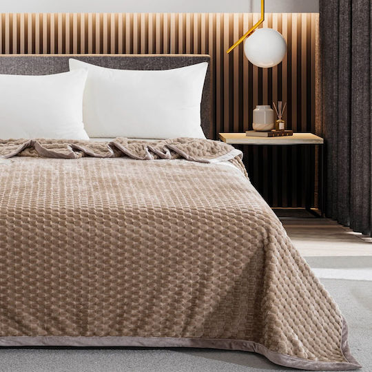 Liolios Home Κουβέρτα Υπέρδιπλη 220x240εκ. Μπεζ