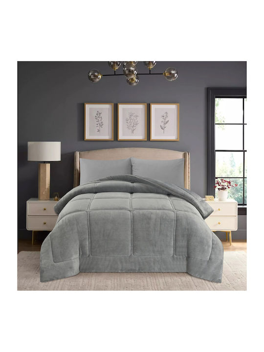 Liolios Home Κουβερτοπάπλωμα Υπέρδιπλο 220x240εκ. Γκρι