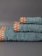 White Fabric Set of Bath Towels 3 pcs Capri Light Blue Blue Weight 500gr/m²