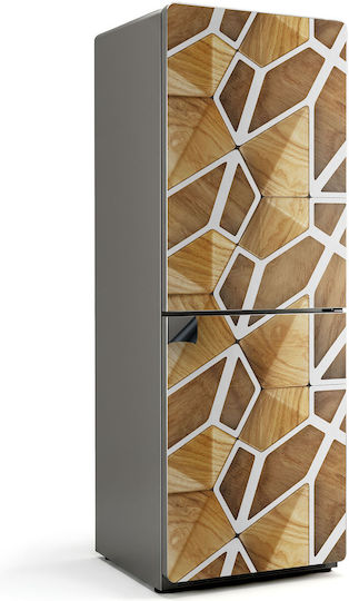 Moderner Magnetischer Kühlschrankaufkleber Geometrisches Design Holz 70x190 cm Moderner Magnetischer Kühlschrankaufkleber Geometrisches Design Holz 70x190 cm