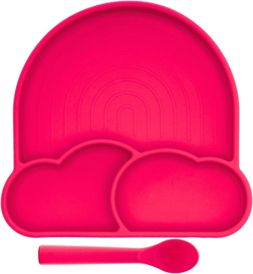 Babychefs Silicone Feeding Set with Anti-Slip Base Pink 3pcs