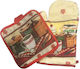 Dream House Oven Mitt Fabric Beige 1pcs