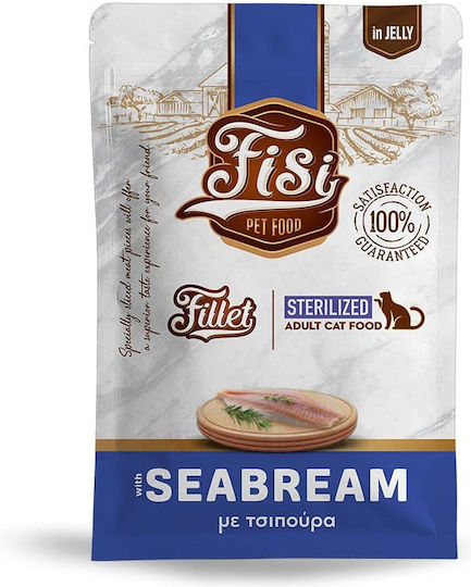 Fisi Fillet Cat Sterilised Τσιπουρα Ζελε 85gr