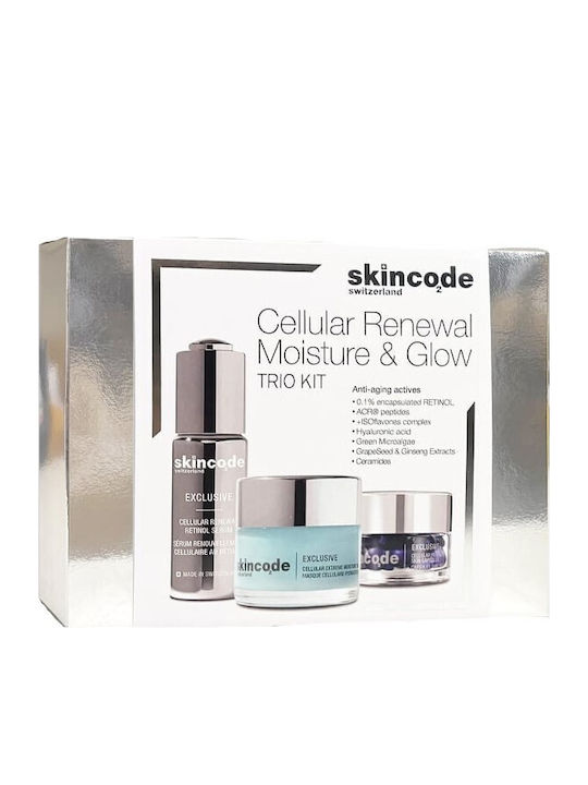 Skincode Cellular Renewal Moisture & Glow White Trio Kit Комплект за грижа за кожата за Против стареене, Хидратация & Блясък Skincode Cellular Renewal Moisture & Glow White Trio Kit Комплект за грижа за кожата за Против стареене, Хидратация & Блясък
