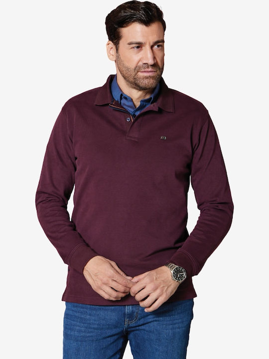 Visconti Polo Long Sleeve Blouse Deep Cherry
