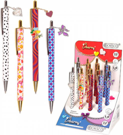 Στυλο Charm Ballpoint Μπλε Διαφορα Χρωματα 1.0mm Cresco