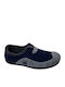 Heel Enclosed Men's Slippers with Fur Blue