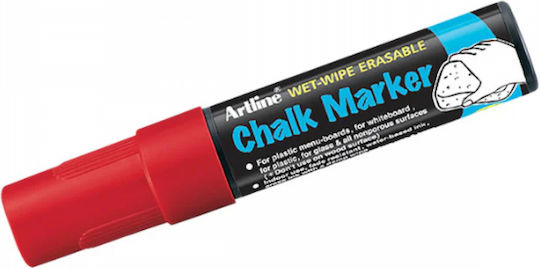 Маркер Течна Креда Червен 12mm Artline