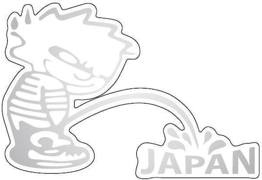 Motorrad-Aufkleber Piss Japan Silber-Transparent Aufkleber-Set