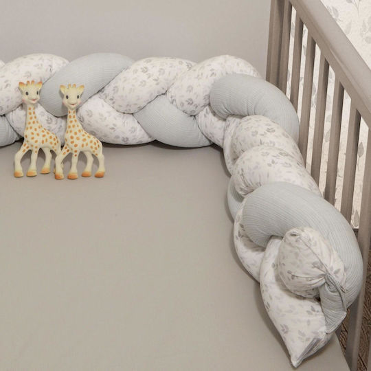 Baby Oliver Crib Bumpers Braided Inside Gray 20x190cm