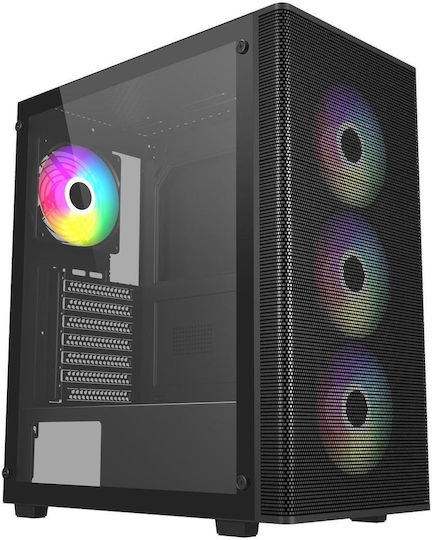 FSP/Fortron M220-BA Gaming Midi Tower Computer Case with Side Window Black