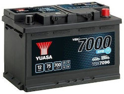 Yuasa Ybx7096 – Μπαταρία Αυτοκινήτου 12v 75ah 700a Efb Start Stop Plus 278×175×190 Mm
