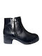 Leder Stiefeletten Damen Schwarz