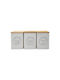 Set of 3 Metallic Jars Coffee Sugar Tea 10x10x13 Bamboo Lids Sidirela Creme E-0038-4