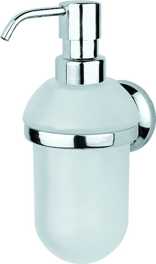 Bronze Art Επιτοίχιο Dispenser Γυάλινο Ασημί