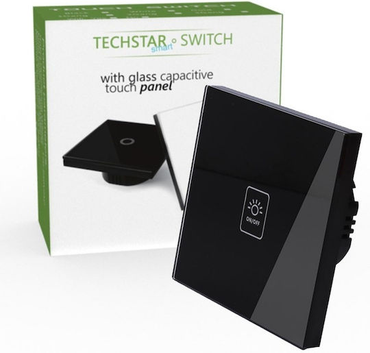 Techstar Tg02 Touch Switch Tempered Glass Modern Design Led Lighting Single Phase Black