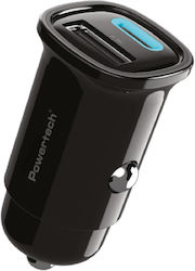Powertech PT 1538 Φορτιστής Αυτοκινήτου με Θύρες 1xUSB-A 1xType-C