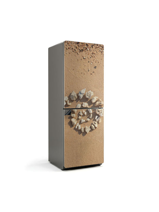 Magnetisches Wandsticker & Wandgemälde Schutzcover Kühlschrank Design Natürliche Spirale Steine 70x190 cm
