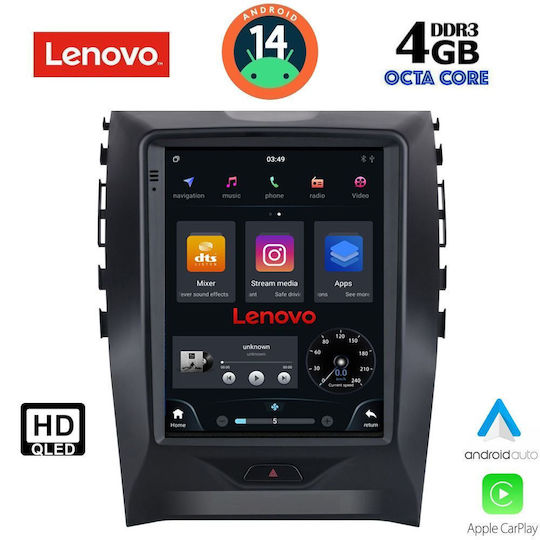 Lenovo Ηχοσύστημα Αυτοκινήτου για Ford Edge 2015-2023 (Bluetooth/USB/WiFi/GPS/Apple-Carplay/Android-Auto)
