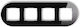 Icon Cadru Universal Cvadriplu Rotund Efect Sticlă Cadru Negru Inferior Negru 12-12-irso-4