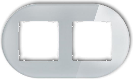 Icon Universal Wechselrahmen Doppelstrang Glas-Effekt Rahmen Grau Unten Weiß 15-0-irso-2