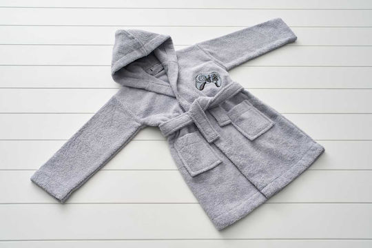 Vesta Home Kids Bathrobe Game Gray with Hood