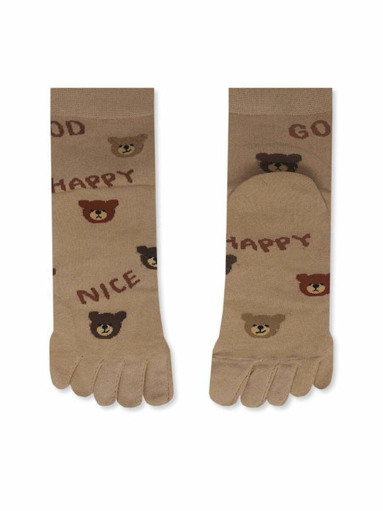 Baumwollsocken Zehensocken Mit Muster Teddy Bär YTLI