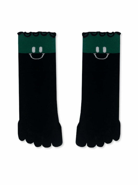 Κάλτσα Βαμβακερή Δάχτυλα Toe Socks Σχέδια Smile Ytli