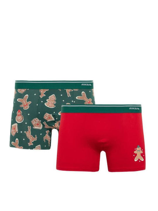 Herren Boxershorts Rot mit Mustern 2Packung