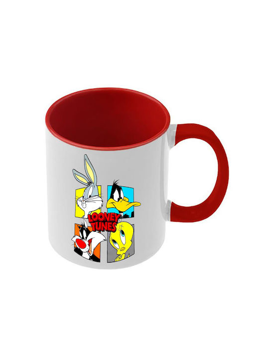 Чаша Looney Tunes Червена Дръжка Вътрешна