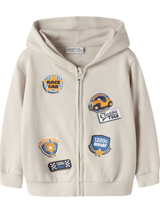 Name It Kids Cardigan Cotton with Beige Hooded