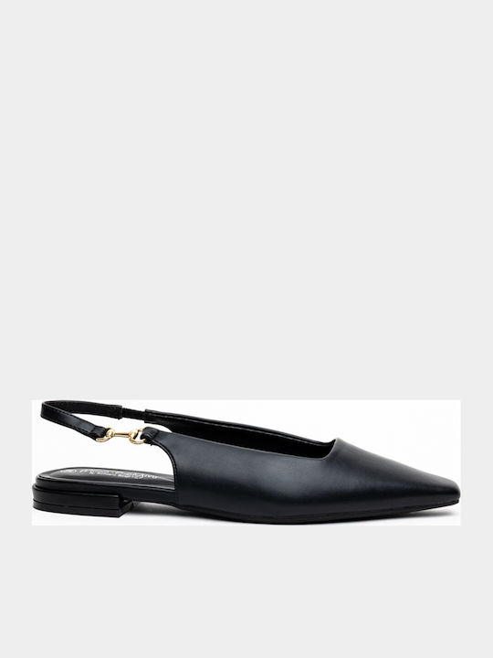 Miss Belgini Slingback Ballerinas With strap Black